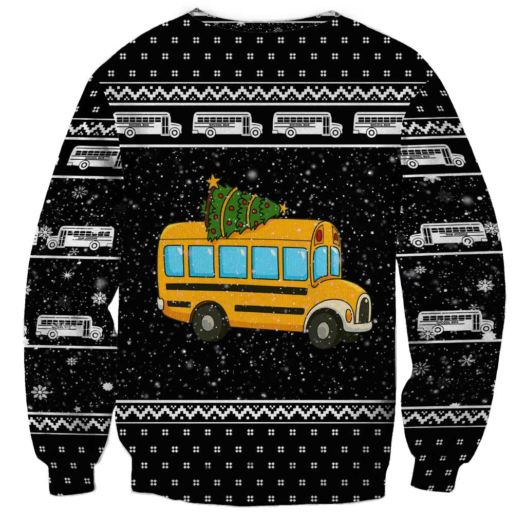 School Bus All Day Christmas Sweatshirt Xmas Holiday Patterns - Wonder Print Shop