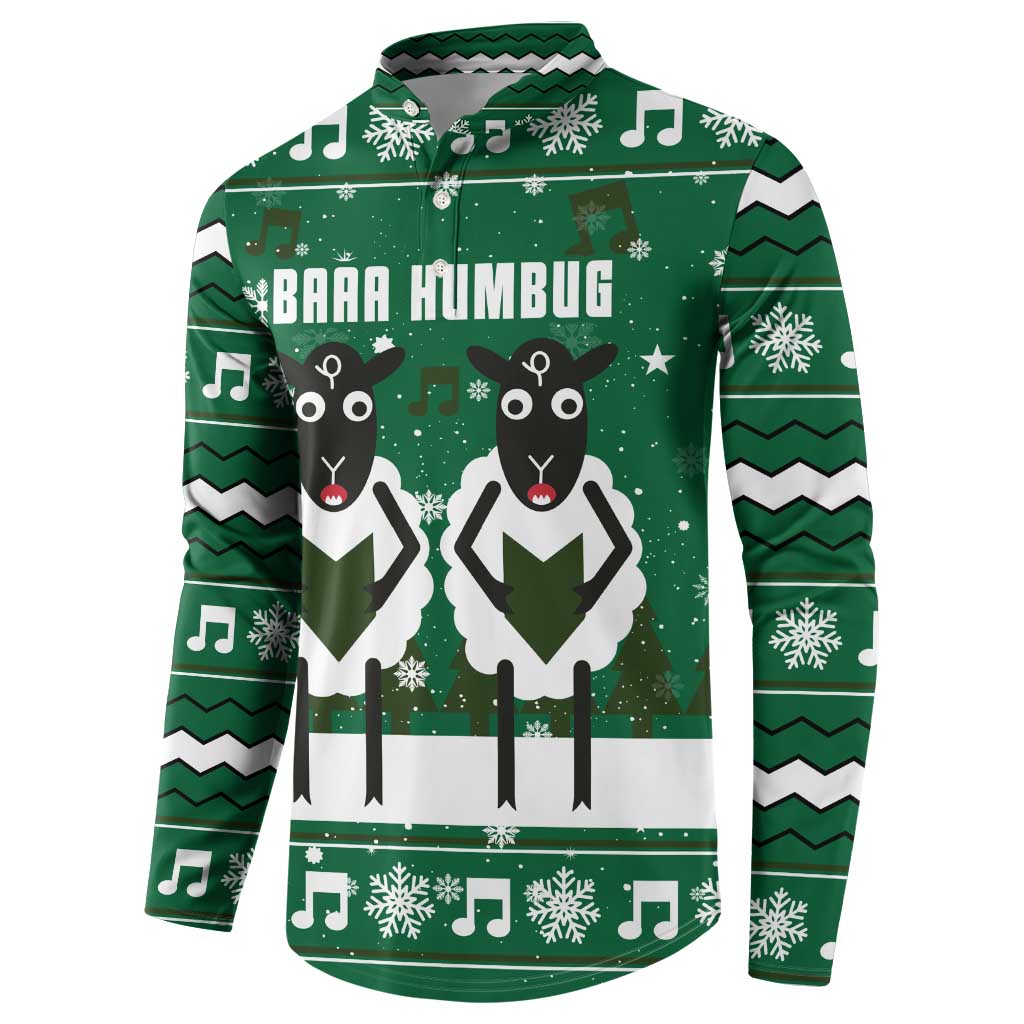 Sheep Baaa Humbug Christmas Button Sweatshirt Xmas Holiday Patterns - Wonder Print Shop