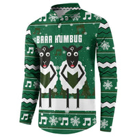 Sheep Baaa Humbug Christmas Button Sweatshirt Xmas Holiday Patterns - Wonder Print Shop