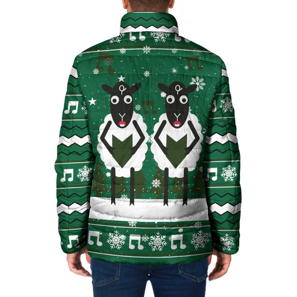 Sheep Baaa Humbug Christmas Padded Jacket Xmas Holiday Patterns - Wonder Print Shop