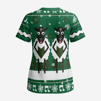 Sheep Baaa Humbug Christmas Scrub Top Xmas Holiday Patterns - Wonder Print Shop