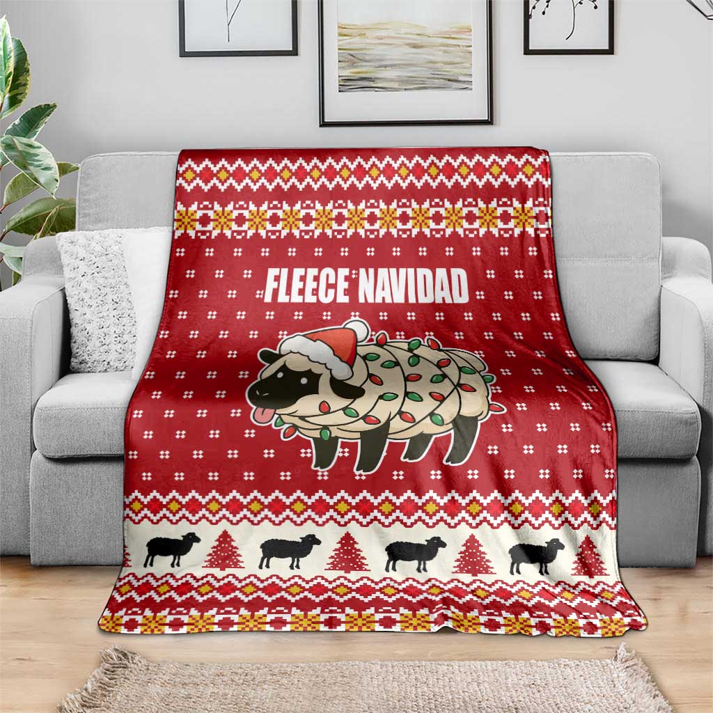 Sheep Merry Christmas Blanket Xmas Holiday Patterns - Wonder Print Shop