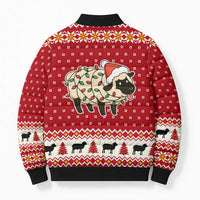 Sheep Merry Christmas Bomber Puffer Jacket Xmas Holiday Patterns - Wonder Print Shop