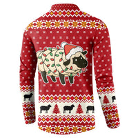 Sheep Merry Christmas Button Sweatshirt Xmas Holiday Patterns - Wonder Print Shop
