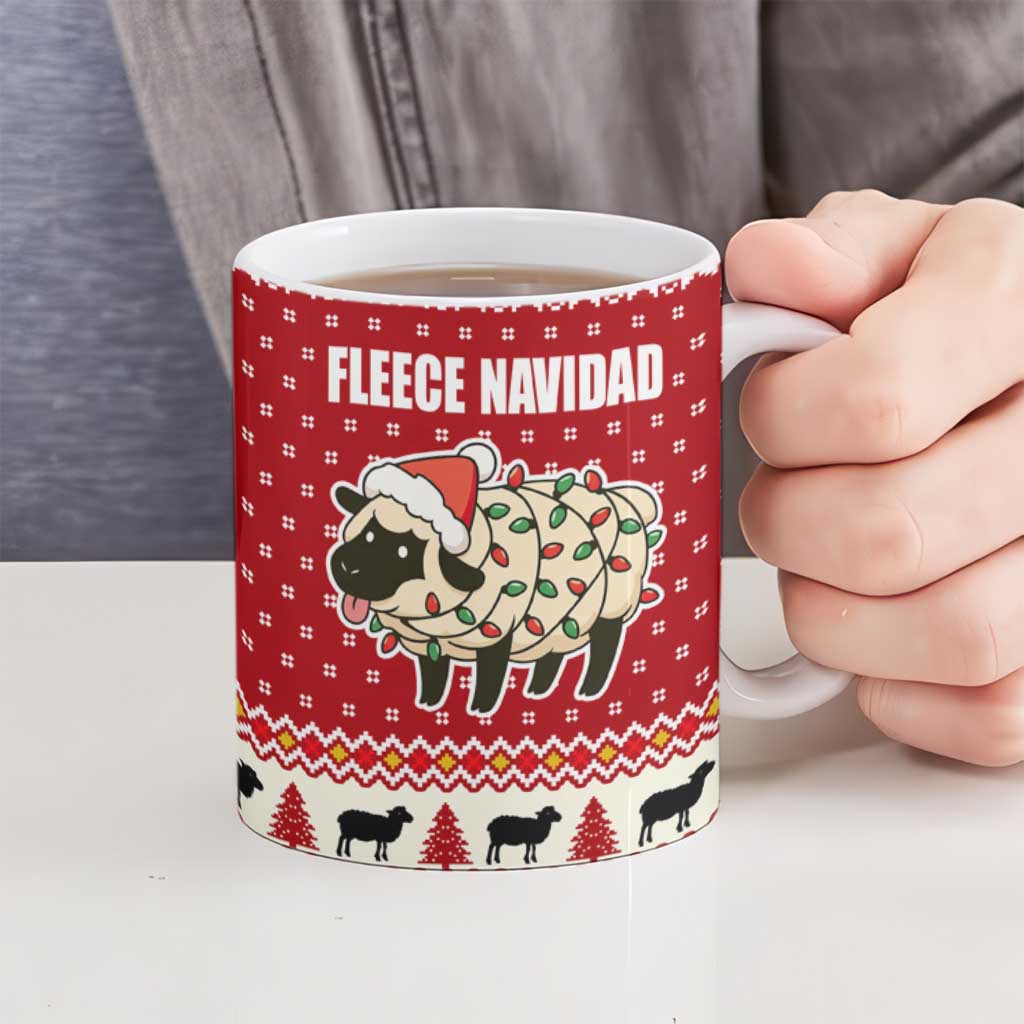 Sheep Merry Christmas Ceramic Mug Xmas Holiday Patterns - Wonder Print Shop