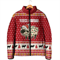 Sheep Merry Christmas Padded Jacket Xmas Holiday Patterns - Wonder Print Shop