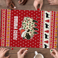 Sheep Merry Christmas Puzzle Xmas Holiday Patterns - Wonder Print Shop