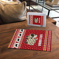 Sheep Merry Christmas Puzzle Xmas Holiday Patterns - Wonder Print Shop