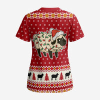 Sheep Merry Christmas Scrub Top Xmas Holiday Patterns - Wonder Print Shop