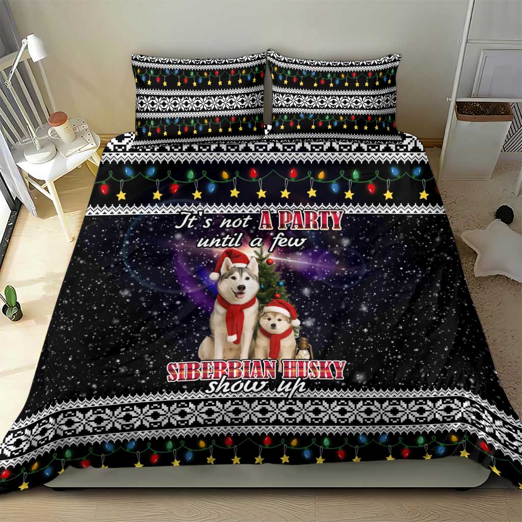 Siberian Husky Show Up Xmas Christmas Bedding Set Xmas Holiday Patterns - Wonder Print Shop