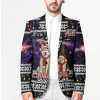 Siberian Husky Show Up Xmas Christmas Blazer Xmas Holiday Patterns - Wonder Print Shop