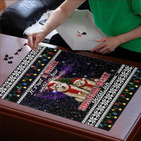 Siberian Husky Show Up Xmas Christmas Puzzle Xmas Holiday Patterns - Wonder Print Shop