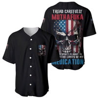 Set of black baseball jerseys: front button style and back skull graphic