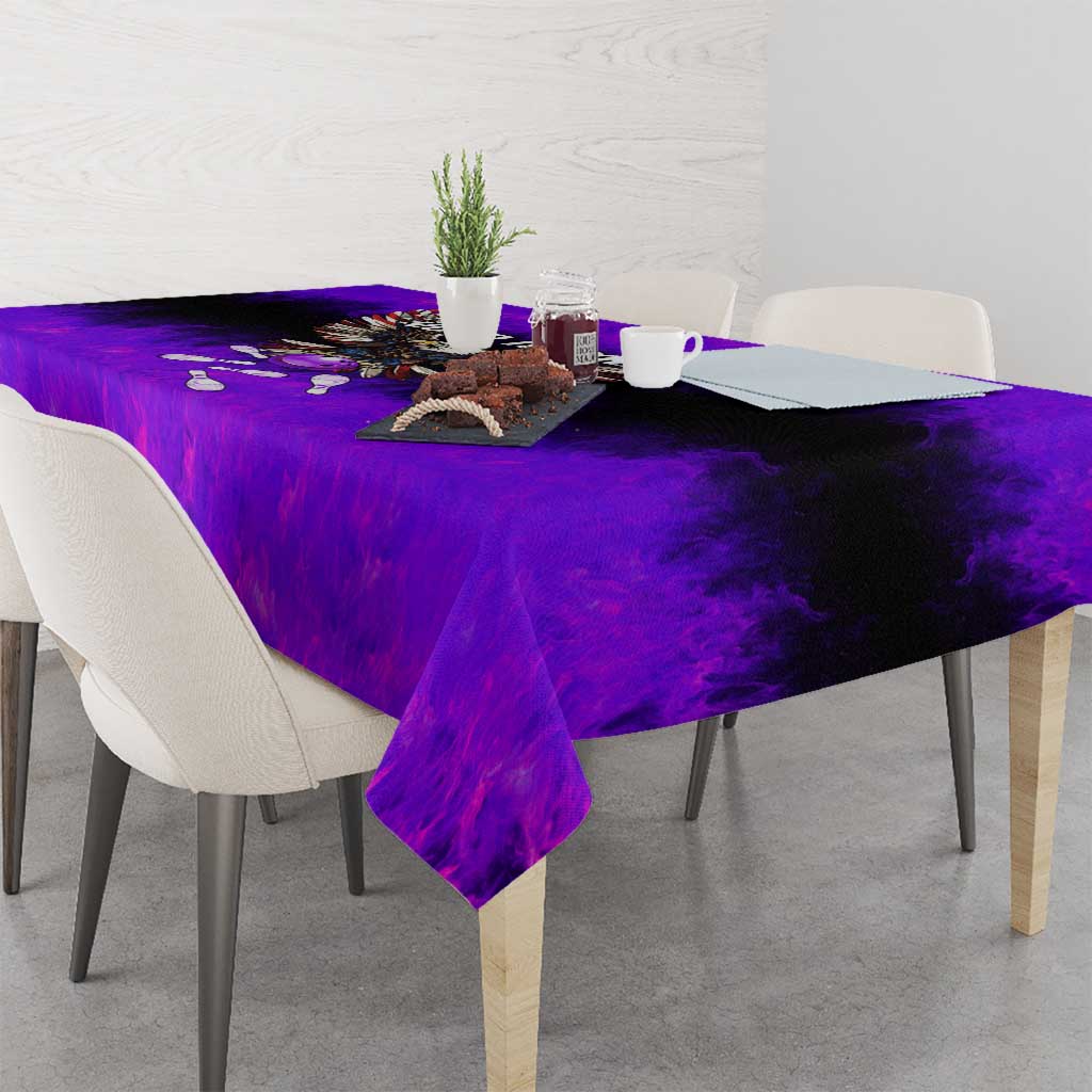 Personalized Patriotic Eagle Bowling Tablecloth with Purple Flames USA Flag Wings Design - Wonder Print Shop
