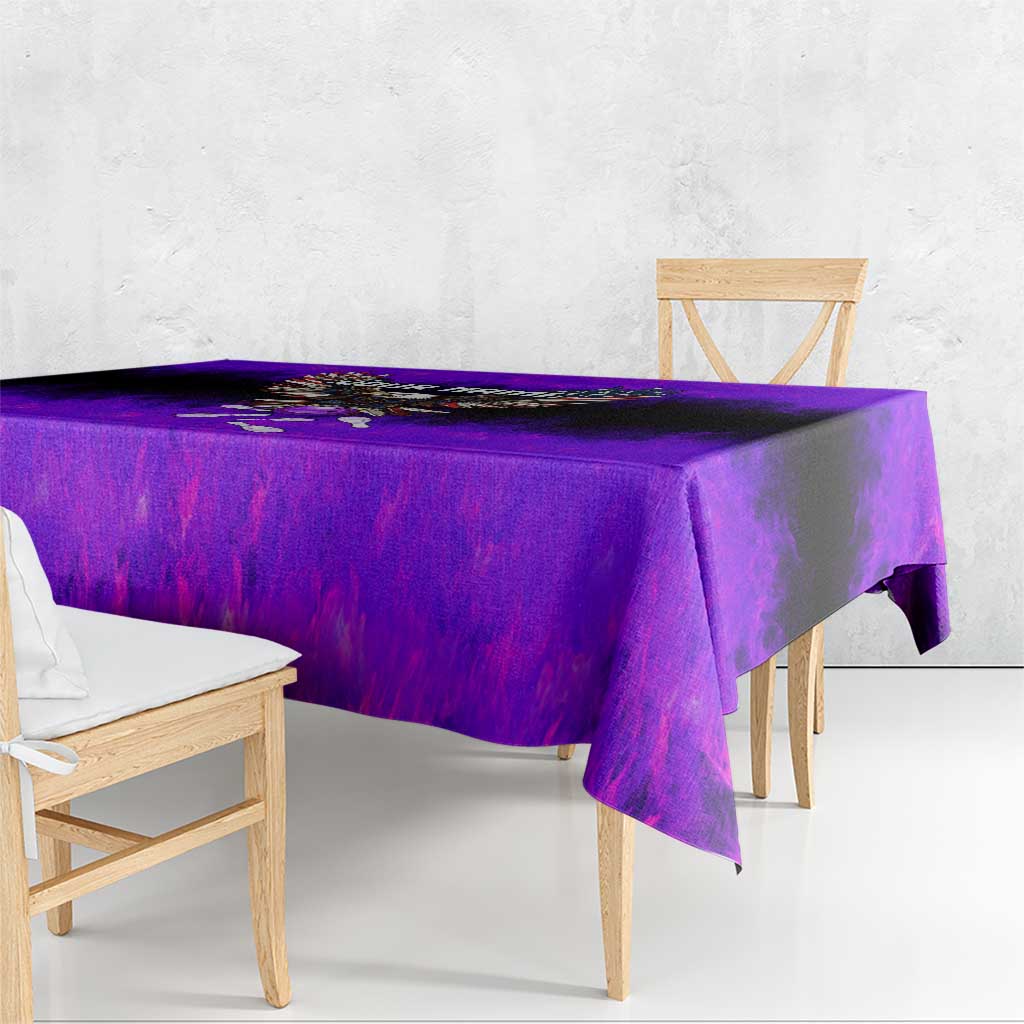 Personalized Patriotic Eagle Bowling Tablecloth with Purple Flames USA Flag Wings Design - Wonder Print Shop