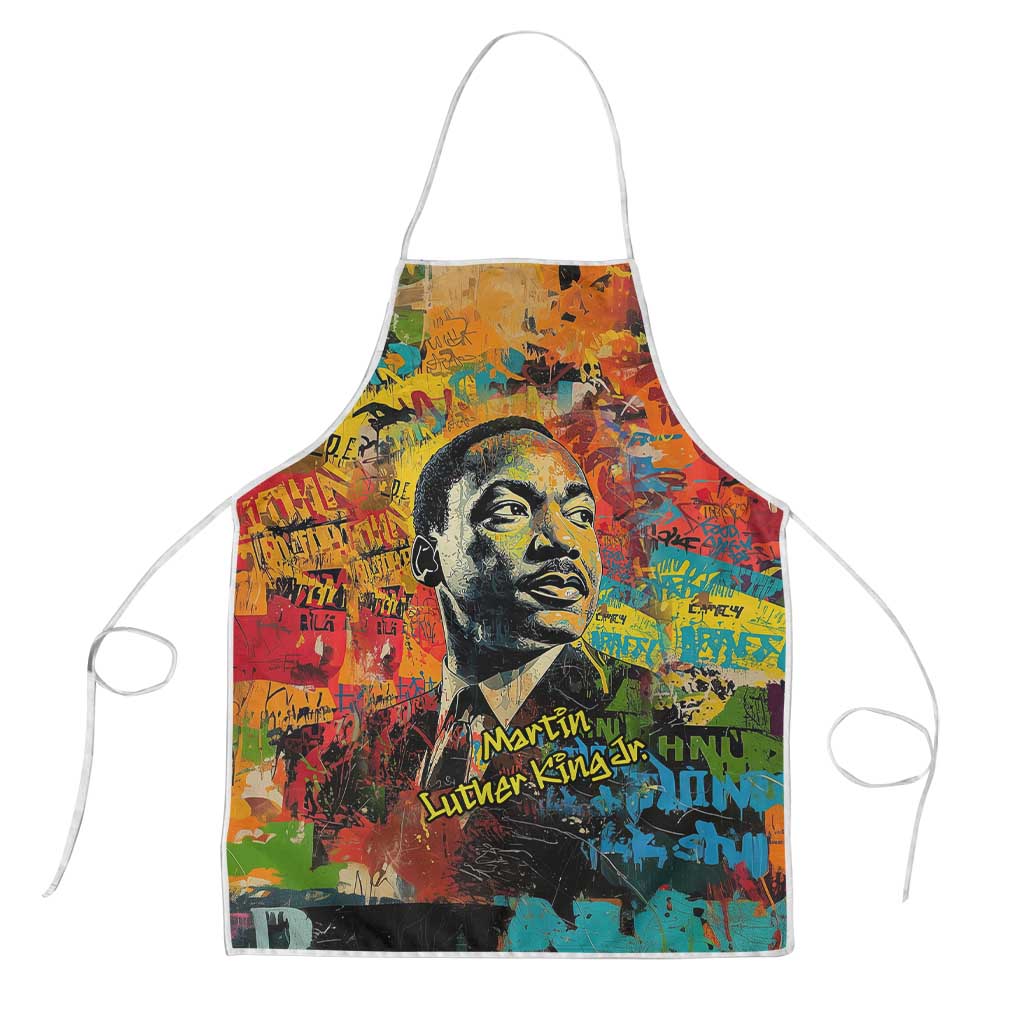 Martin Luther King Jr Apron Colorful Street Art Portrait Black History Graffiti Style - Wonder Print Shop
