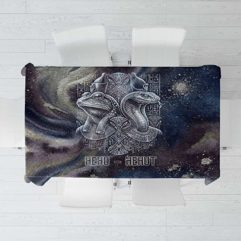 Egyptian Heh and Hauhet Tablecloth Serpent Duo Design Cosmic Infinity and Eternal Balance Motif