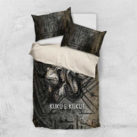Egypt Kek and Kauket Bedding Set Ancient Void Theme with Frog and Serpent Duality
