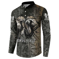 Egypt Kek and Kauket Button Sweatshirt Ancient Void Theme with Frog and Serpent Duality