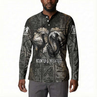 Egypt Kek and Kauket Button Sweatshirt Ancient Void Theme with Frog and Serpent Duality