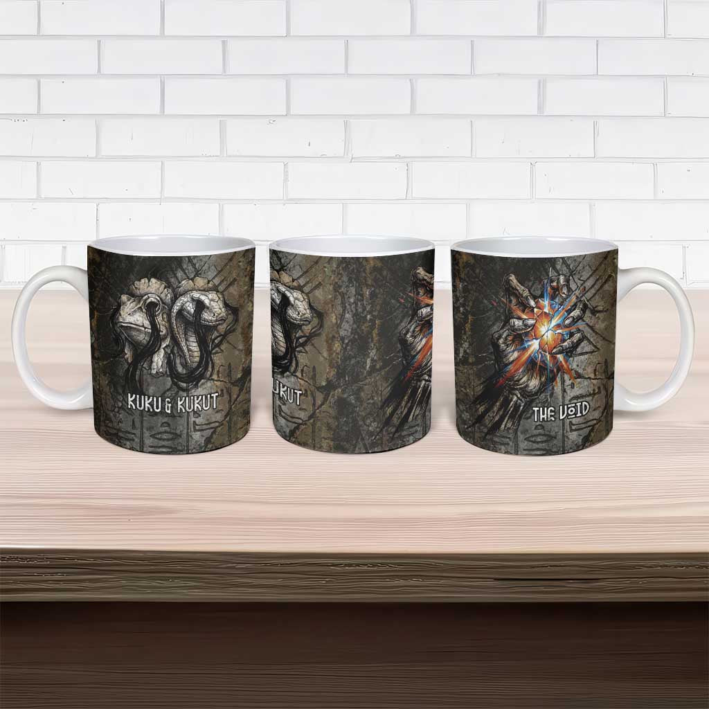 Egypt Kek and Kauket Ceramic Mug Ancient Void Theme with Frog and Serpent Duality