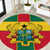 Ghana Flag Round Carpet with Coat of Arms Design