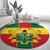 Ghana Flag Round Carpet with Coat of Arms Design