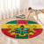 Ghana Flag Round Carpet with Coat of Arms Design