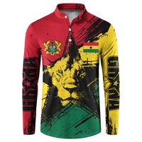 Ghana Flag Button Sweatshirt with Coat of Arms Design TS04