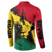 Ghana Flag Button Sweatshirt with Coat of Arms Design TS04