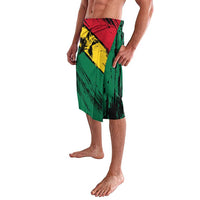 Multicolor Ghana flag lavalava sarong with red yellow green diagonal graphic, wrap skirt