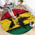 Ghana Flag Round Carpet with Coat of Arms Design TS04