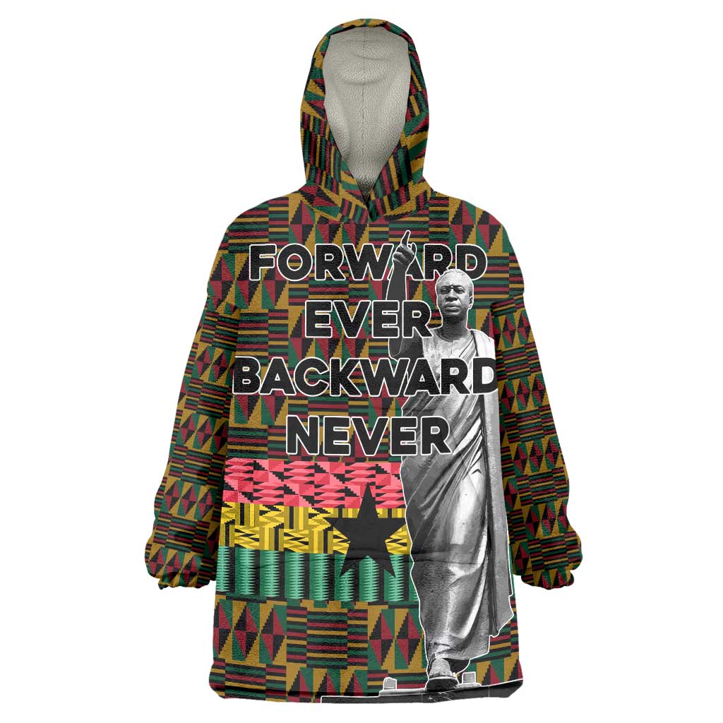 Kwame Nkrumah Wearable Blanket Hoodie with Coat of Arms – Grunge Style Design