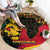 Ghana Lion Round Carpet - Map & Coat of Arms Grunge Style Design