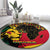 Ghana Lion Round Carpet - Map & Coat of Arms Grunge Style Design