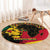 Ghana Lion Round Carpet - Map & Coat of Arms Grunge Style Design