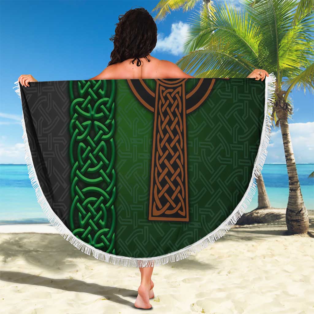 Ireland Celtic Knot and Clover Design Beach Blanket