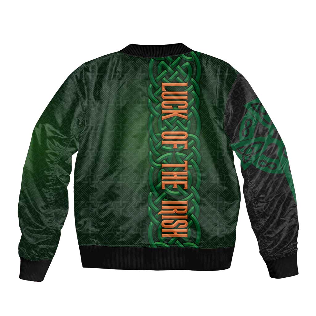 Ireland Celtic Knot and Clover Design Bomber Jacket