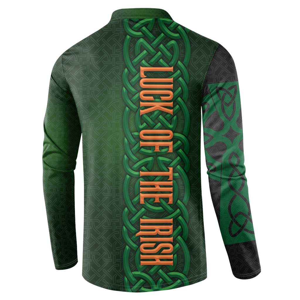 Ireland Celtic Knot and Clover Design Button Sweatshirt