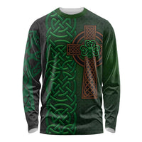 Ireland Celtic Knot and Clover Design Long Sleeve Shirt