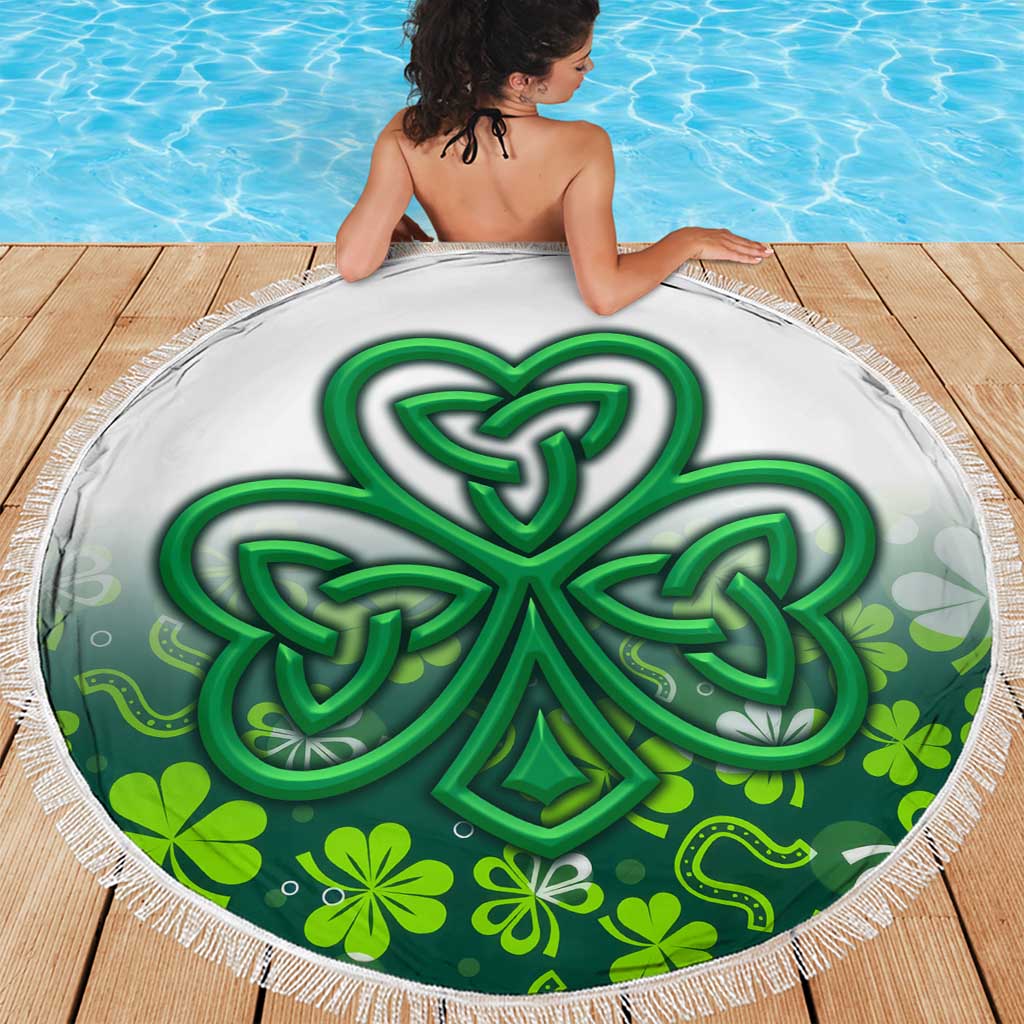 Celtic Knot and Clover Ireland - Inspired Design Beach Blanket