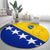 Bosnia and Herzegovina Round Carpet Flag and Coat of Arms Hoodie – Unique Combination Design