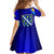 Bosnia and Herzegovina Coat of Arms Family Matching Off Shoulder Short Dress and Hawaiian Shirt Blend of National Colors & Symbols