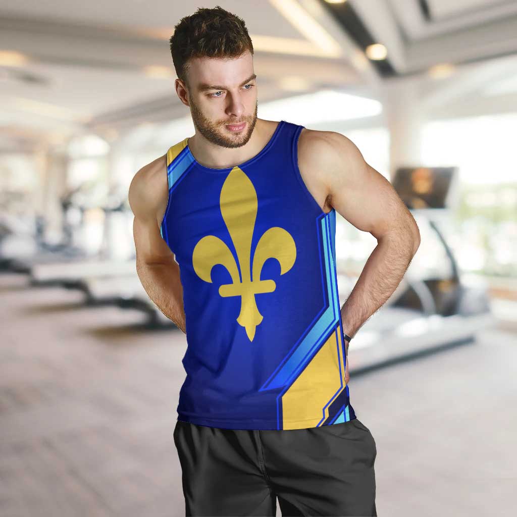 Bosnia and Herzegovina Coat of Arms Men Tank Top Blend of National Colors & Symbols