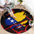 Bosnia and Herzegovina Flag Round Carpet with Dragon Shape - Fusion of National Pride & Sports Spirit