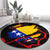 Bosnia and Herzegovina Flag Round Carpet with Dragon Shape - Fusion of National Pride & Sports Spirit