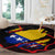 Bosnia and Herzegovina Flag Round Carpet with Dragon Shape - Fusion of National Pride & Sports Spirit