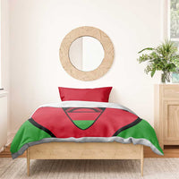 Malawi Flag Bedding Set Colors Blended with National Emblem - Symbolic Design