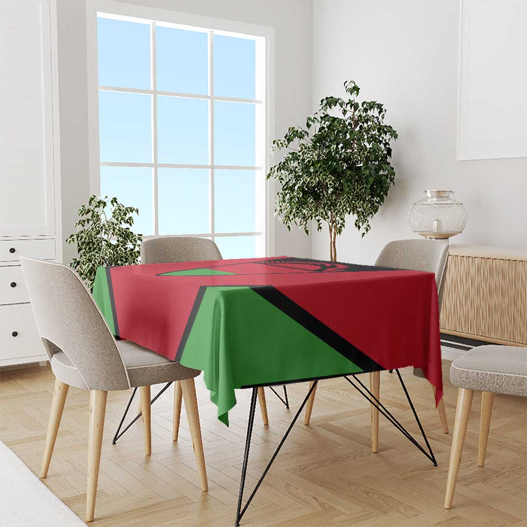 Malawi Flag Tablecloth Colors Blended with National Emblem - Symbolic Design