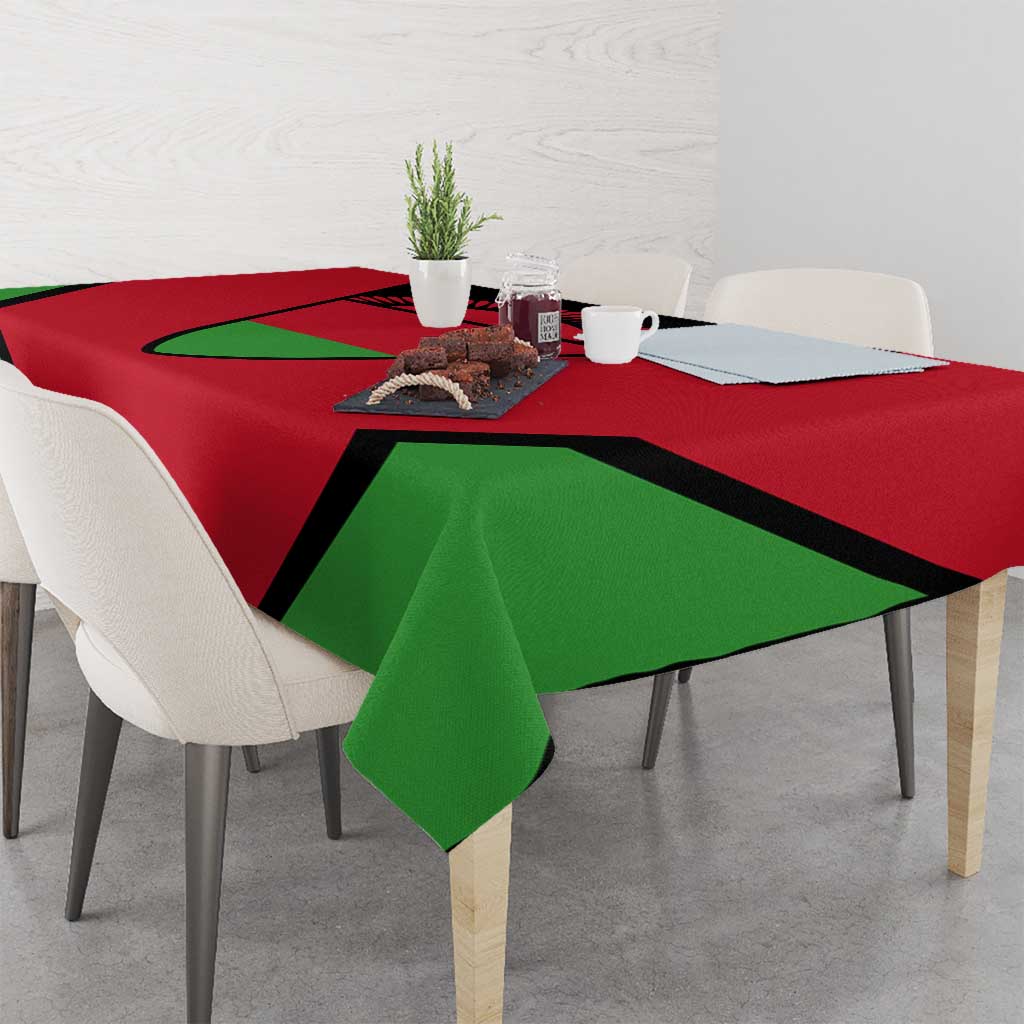 Malawi Flag Tablecloth Colors Blended with National Emblem - Symbolic Design